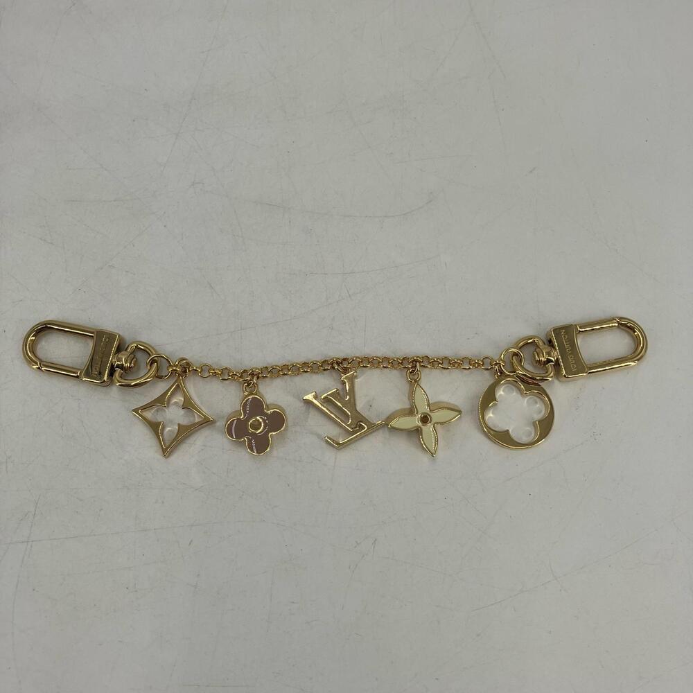 LOUIS VUITTON Bag Charm Chain Fleur de Monogram Strap Gold